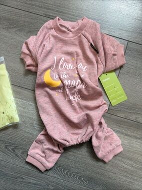 fitwarm Pink 'I Love You to the Moon and Back' Dog Jumpsuit